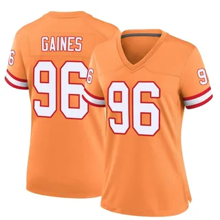 Greg Gaines Tampa Bay Buccaneers Women's Game Throwback Nike Jersey - Orange