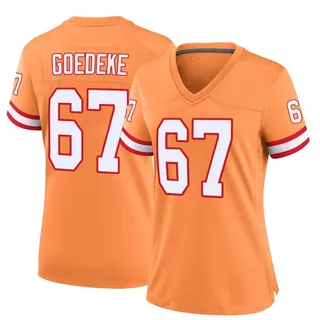 Luke Goedeke Tampa Bay Buccaneers Women's Game Throwback Nike Jersey - Orange