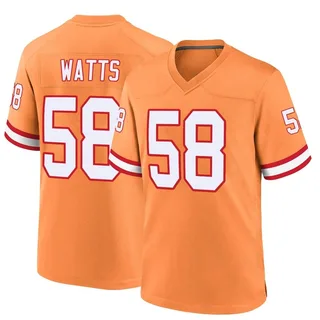 Markees Watts Tampa Bay Buccaneers Men's Game Throwback Nike Jersey - Orange