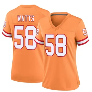 Markees Watts Tampa Bay Buccaneers Women's Game Throwback Nike Jersey - Orange