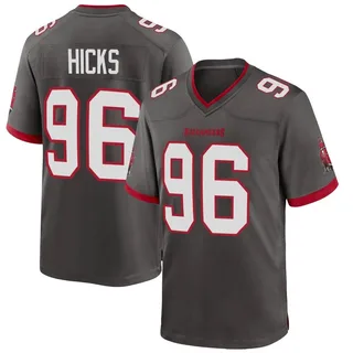 Men's Akiem Hicks Tampa Bay Buccaneers Men's Game Pewter Alternate Nike Jersey