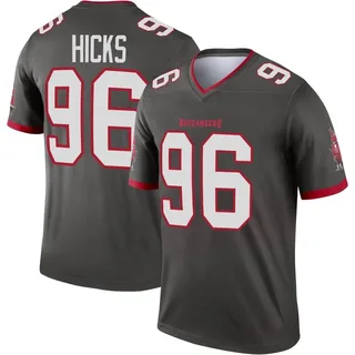 Men's Akiem Hicks Tampa Bay Buccaneers Men's Legend Pewter Alternate Nike Jersey