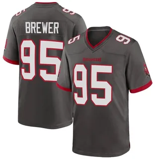 Men's C.J. Brewer Tampa Bay Buccaneers Men's Game Pewter Alternate Nike Jersey