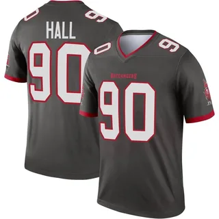 Men's Logan Hall Tampa Bay Buccaneers Men's Legend Pewter Alternate Nike Jersey