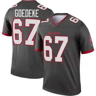 Men's Luke Goedeke Tampa Bay Buccaneers Men's Legend Pewter Alternate Nike Jersey