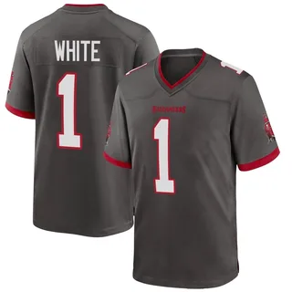 Rachaad White Tampa Bay Buccaneers Youth Game Pewter Alternate Nike Jersey - White