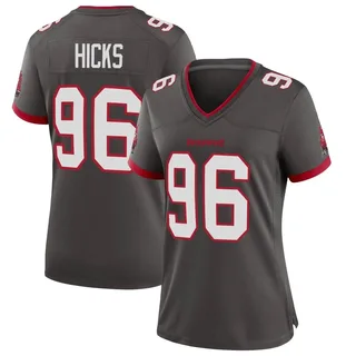 Women's Akiem Hicks Tampa Bay Buccaneers Women's Game Pewter Alternate Nike Jersey