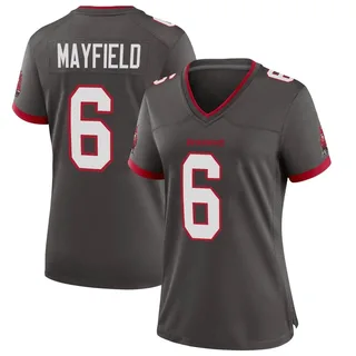 Women's Baker Mayfield Tampa Bay Buccaneers Women's Game Pewter Alternate Nike Jersey