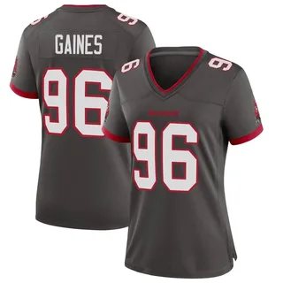 Women's Greg Gaines Tampa Bay Buccaneers Women's Game Pewter Alternate Nike Jersey