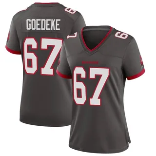 Women's Luke Goedeke Tampa Bay Buccaneers Women's Game Pewter Alternate Nike Jersey