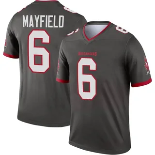 Youth Baker Mayfield Tampa Bay Buccaneers Youth Legend Pewter Alternate Nike Jersey