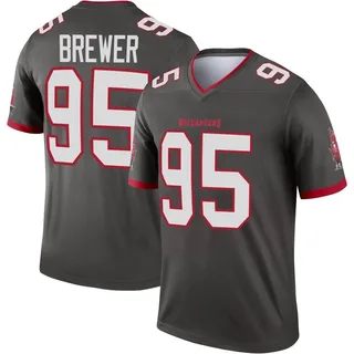 Youth C.J. Brewer Tampa Bay Buccaneers Youth Legend Pewter Alternate Nike Jersey