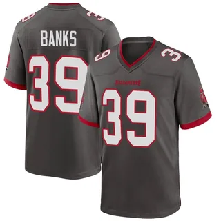 Youth Marcus Banks Tampa Bay Buccaneers Youth Game Pewter Alternate Nike Jersey